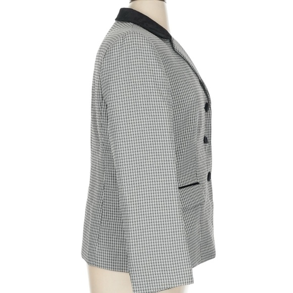 Evan Picone Houndstooth Velvet Collar Suit Blazer Jacket Women's 16W NWT - Picture 4 of 13